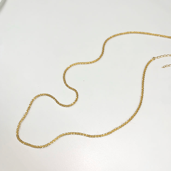 Collier fin argent avec strass