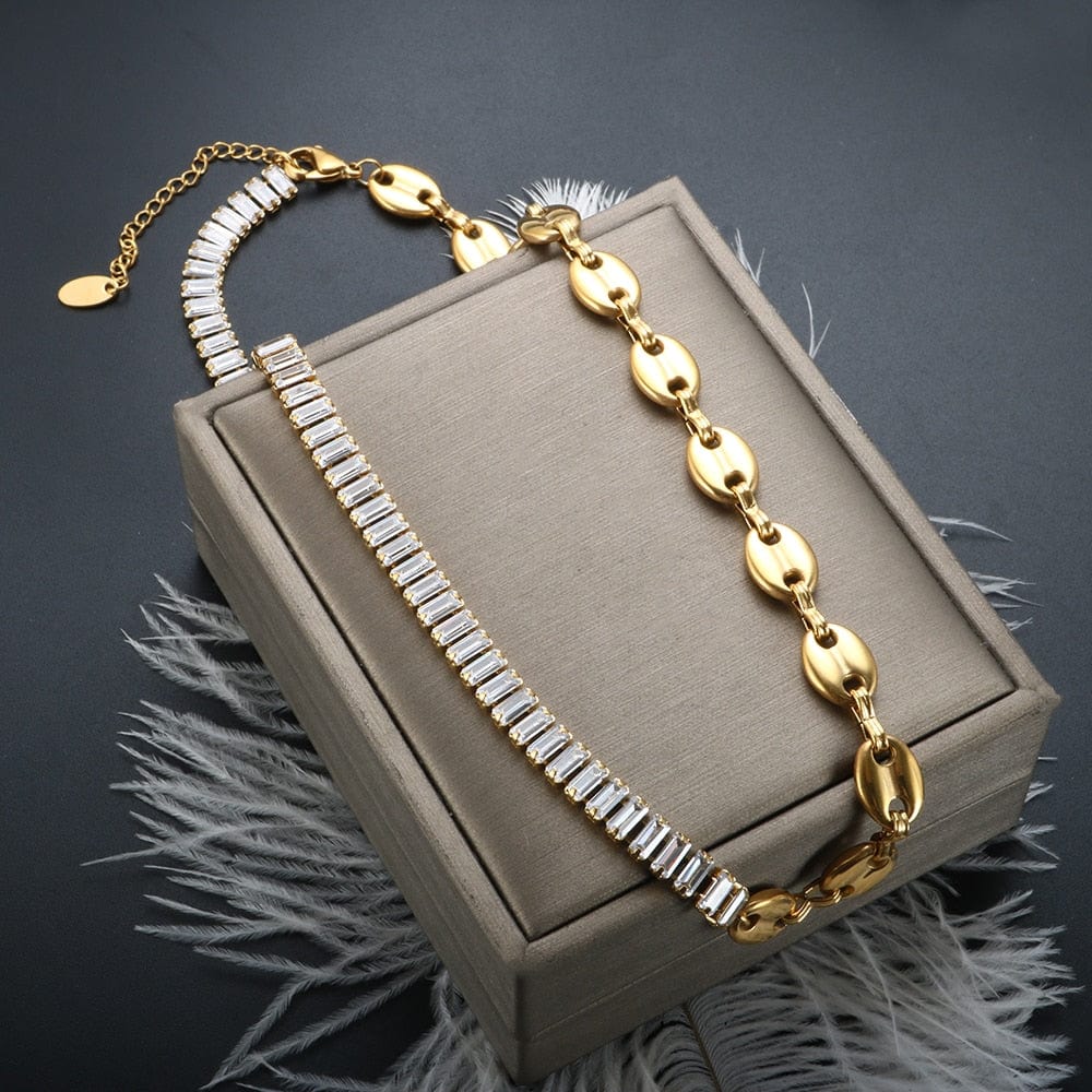 Collier grain de café cristal