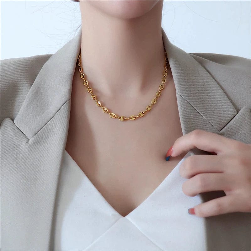 Collier grain de café or femme