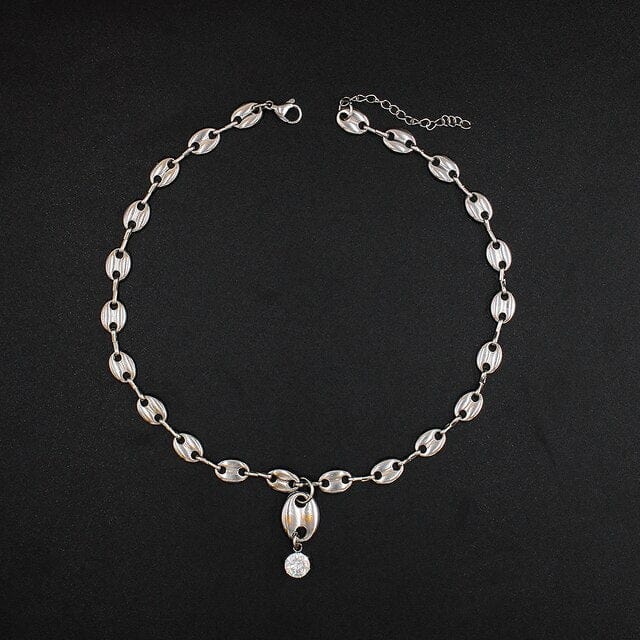 Collier graine de café diamant