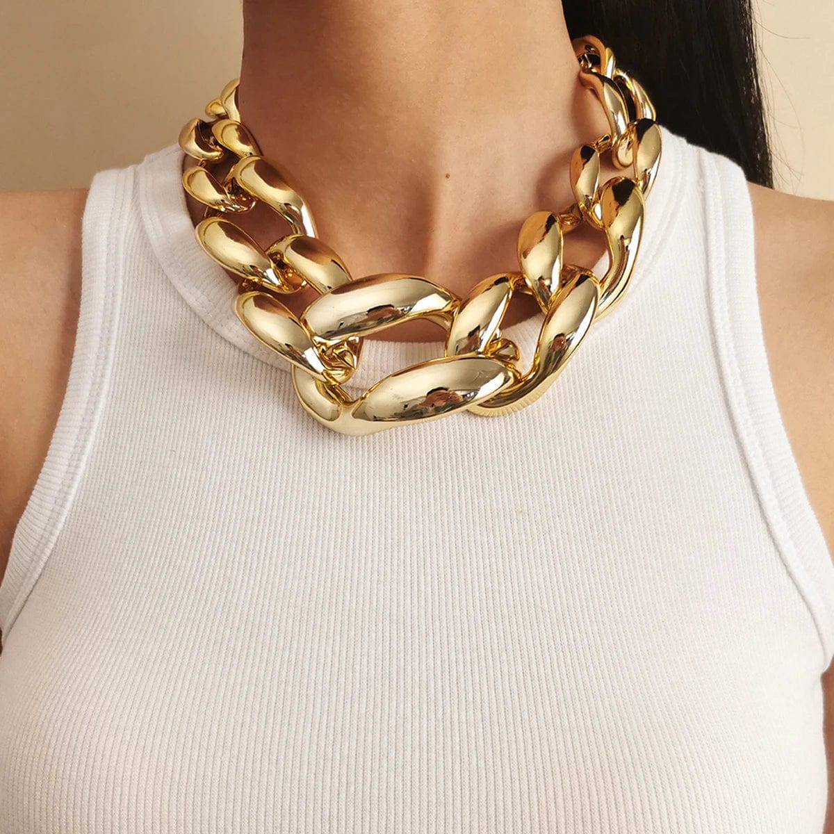 Collier grosse maille ras de cou