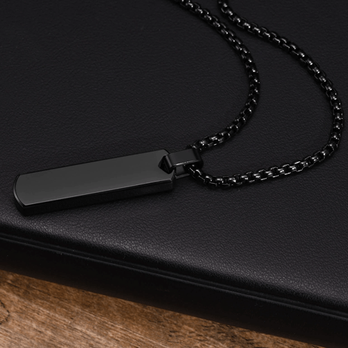 Collier homme chaine et barre rigide