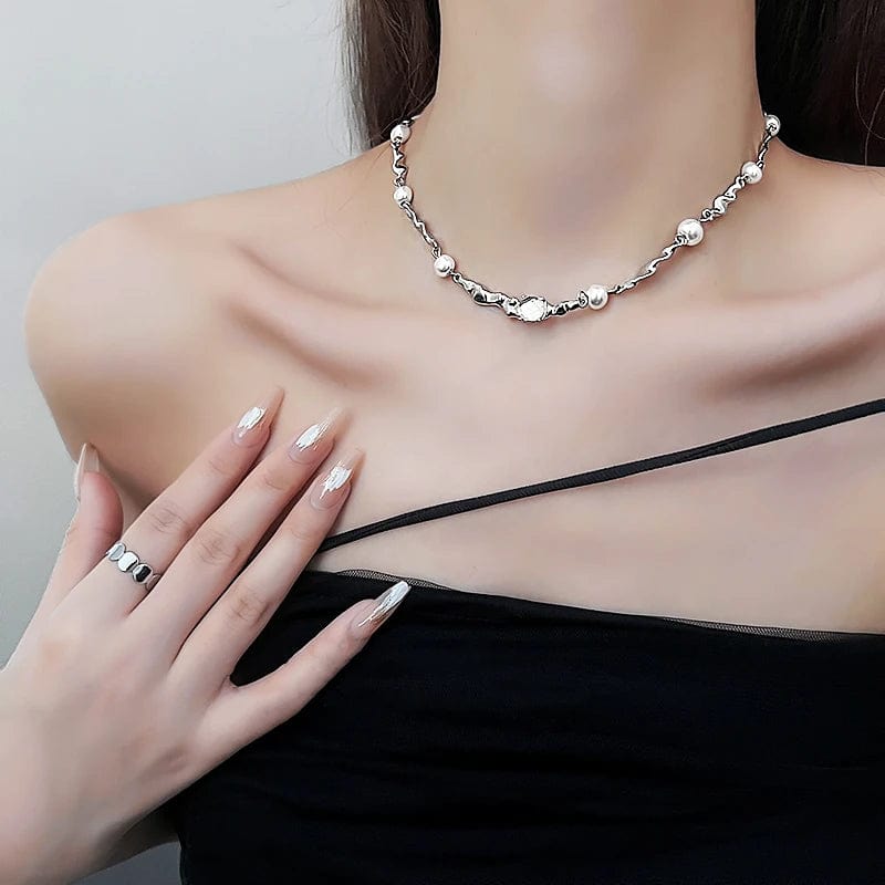 Collier perle argent