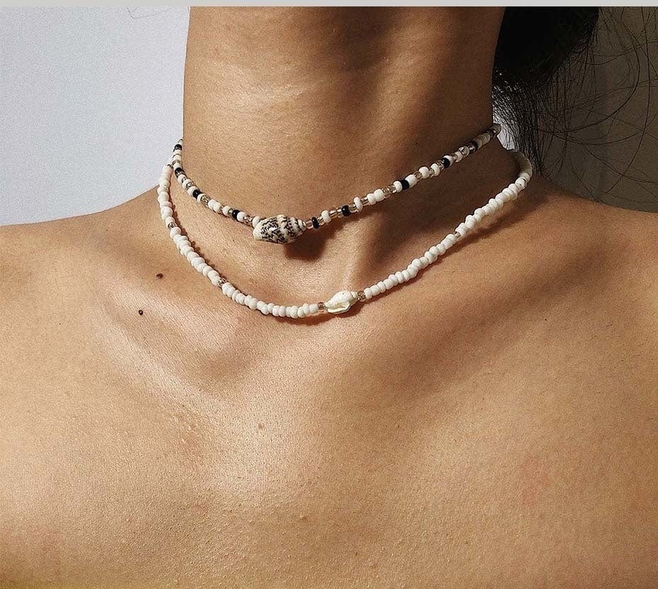 Collier perle ras de cou