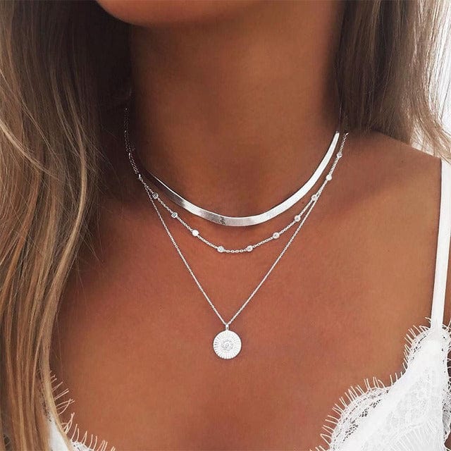 Collier triple chaine argent