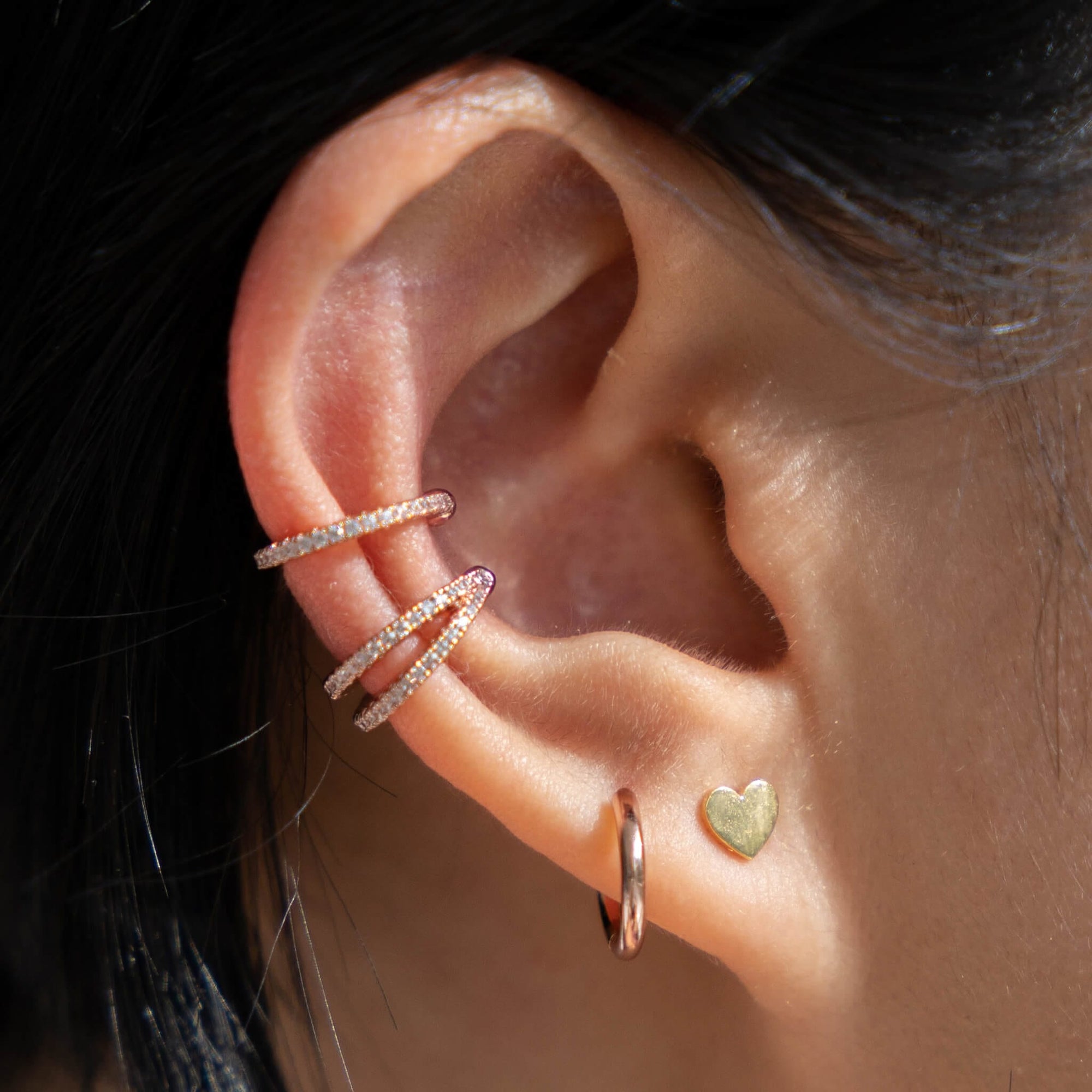 Eternity Arc Ear Cuff in Rose Gold