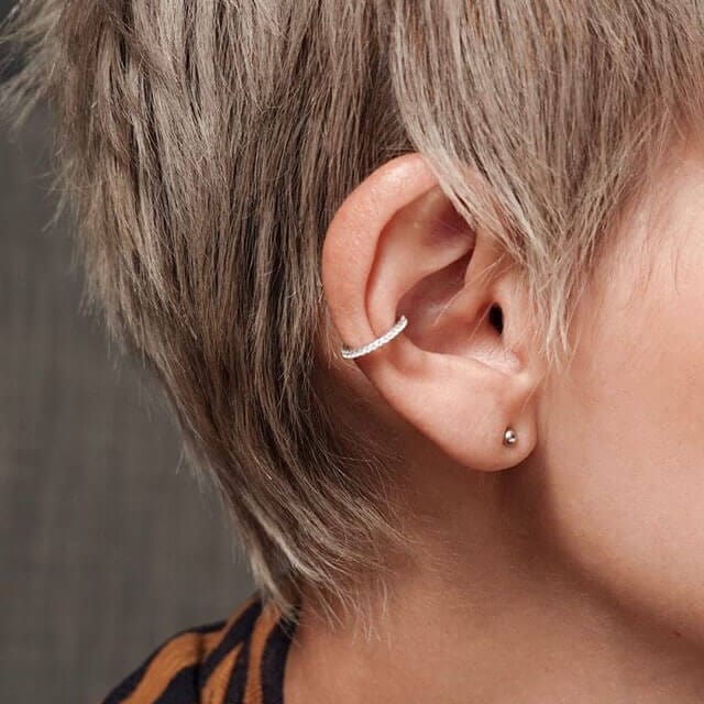 Eternity Arc Ear Cuff in Sterling Silver