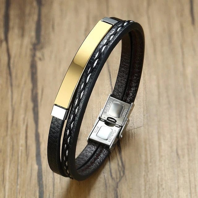 Gourmette homme bracelet cuir