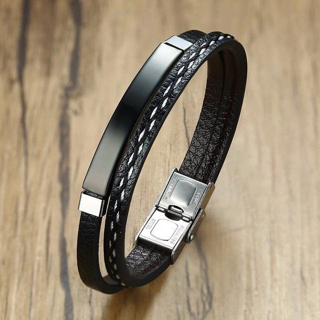 Gourmette homme bracelet cuir