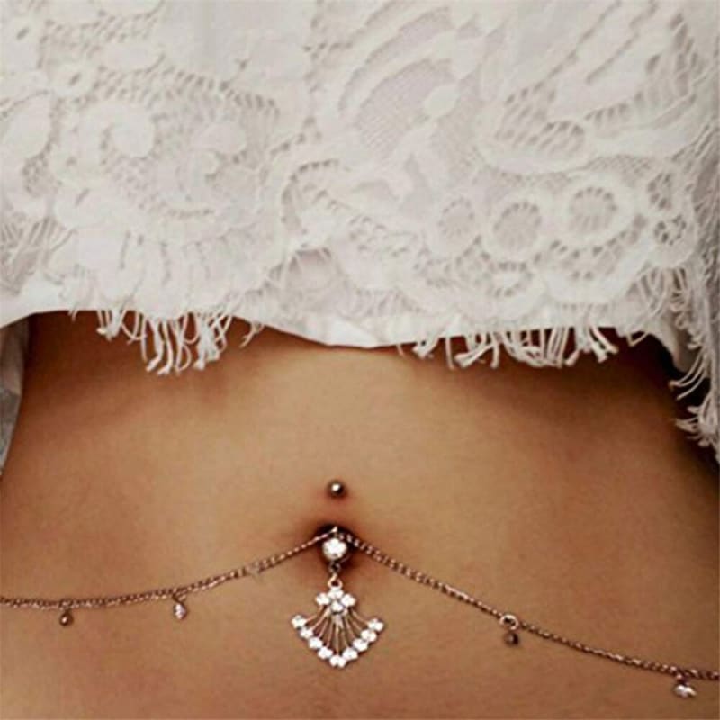 Piercing nombril chaine de ventre